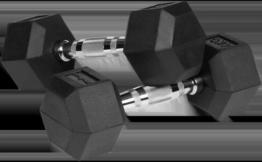 Gumuoti ketaus hanteliai HEX 2x4kg, REBEL ACTIVE