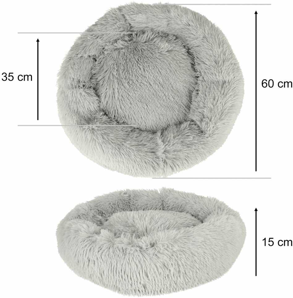 Šunų lovos pagalvėlė pliušinis sofos kilimėlis 60 cm pilka