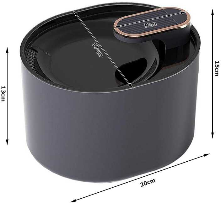 Gyvūnų automatinė vandens gertuvė 3L, juoda