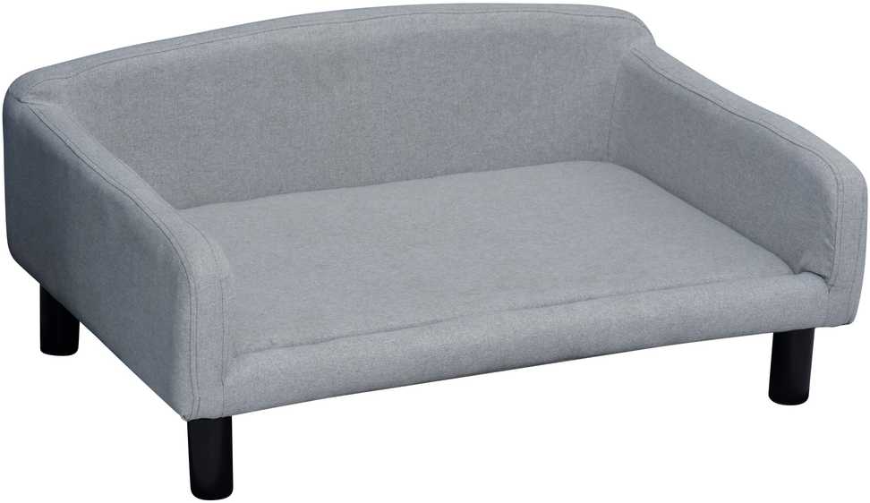 PawHut šunų sofa, stilinga naminių gyvūnų sofa su užvalkalu ir medinėmis kojelėmis, 82x54x36 cm
