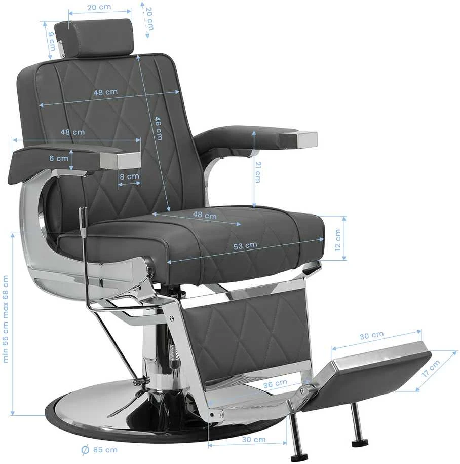 Activeshop Kirpyklos barberio kėdė Hair System BM88066 pilka
