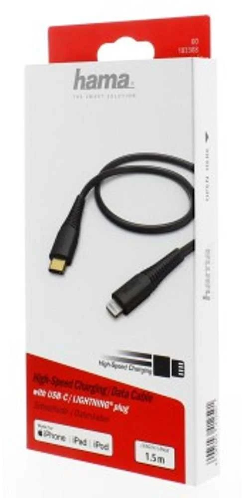 HAMA CHA-DAT-CAB-LIGHT C, 1.5M, BK