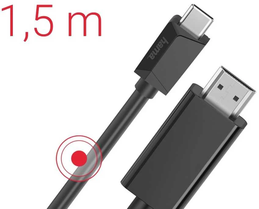 Hama USB-C - HDMI 4K 1,5m