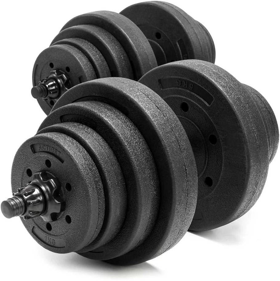 Springos Hanteliai 2 x 15 kg juodi