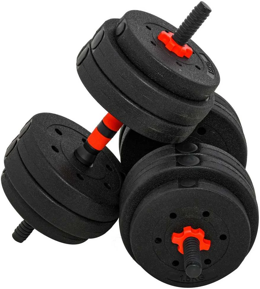 HOMCOM reguliuojamas 25 kg hantelių rinkinys, profesionalus svorių kilnojimas, trumpieji ir ilgieji hanteliai, jėgos treniruotės namuose, fitnesas