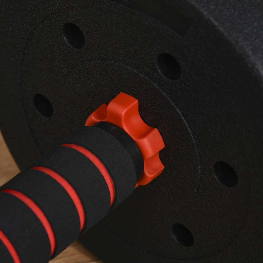 HOMCOM reguliuojamas 25 kg hantelių rinkinys, profesionalus svorių kilnojimas, trumpieji ir ilgieji hanteliai, jėgos treniruotės namuose, fitnesas