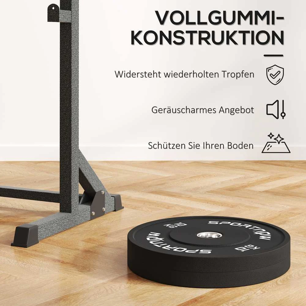 SPORTNOW svorių rinkinys, 2 x 10 kg, svorių diskų rinkinys, svoriai 5 cm grifui, Ø 50 mm kiaurymė, juoda