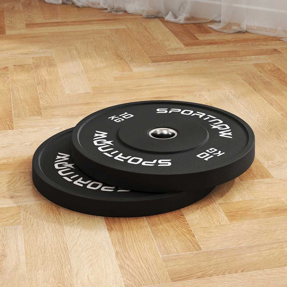 SPORTNOW svorių rinkinys, 2 x 10 kg, svorių diskų rinkinys, svoriai 5 cm grifui, Ø 50 mm kiaurymė, juoda
