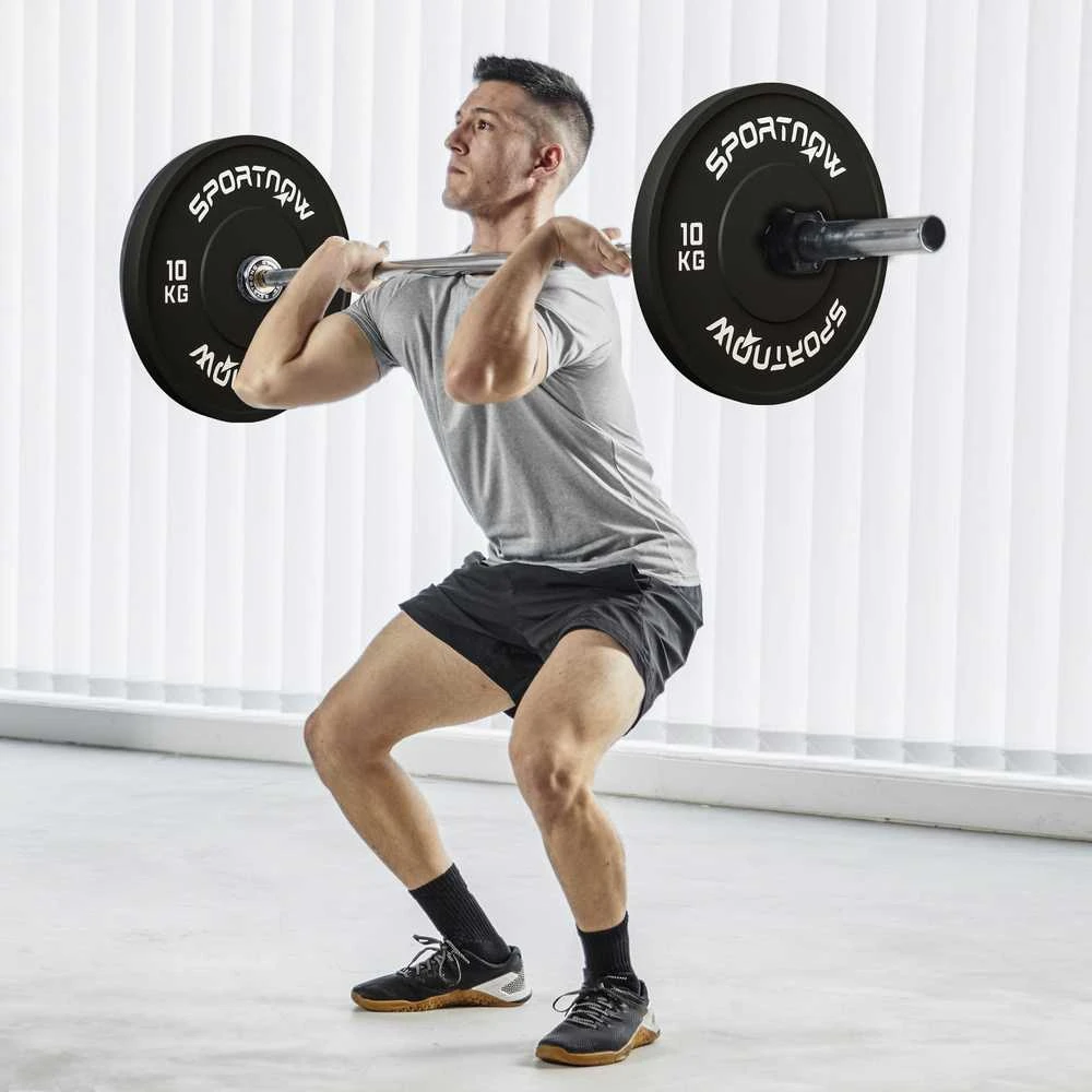 SPORTNOW svorių rinkinys, 2 x 10 kg, svorių diskų rinkinys, svoriai 5 cm grifui, Ø 50 mm kiaurymė, juoda