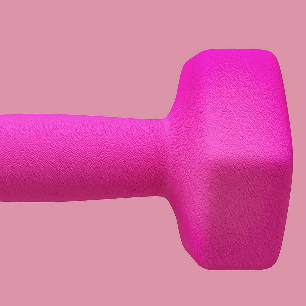 SPORTNOW 2 hantelių rinkinys 2 x 3kg hantelių rinkinys, šešiakampių hantelių rinkinys, pritaikytas grindims, skirtas jėgos treniruotėms namuose, rožinės spalvos