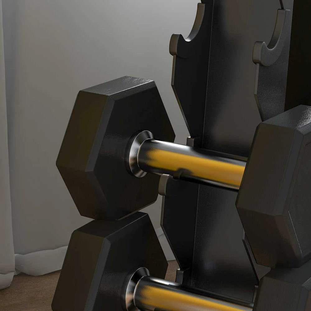 SPORTNOW hantelių stovas, 10 hantelių stovas, 5 pakopų hantelių lentyna, hantelių stovas iki 100 kg