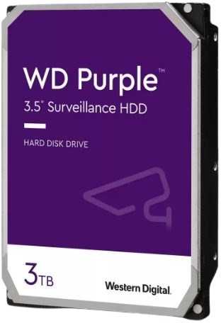 Western Digital HDD Video Surveillance WD Violetinė 3TB CMR, 3.5'', 256MB, SATA 6Gbps, TBW: 180