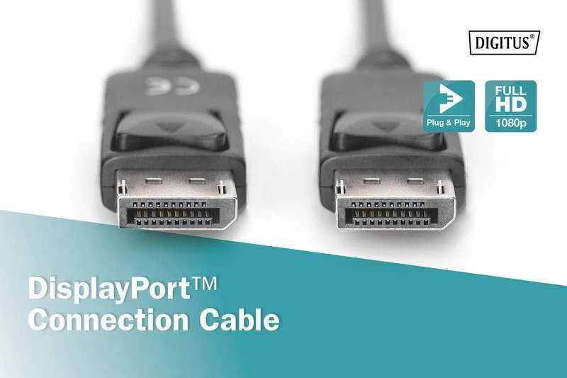 Assmann Electronic ASSMANN DisplayPort kabelis DP St/St 3,0m m/look DP 1.1a konform UL sw