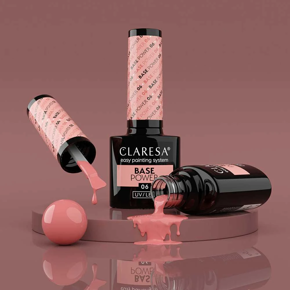 Activeshop Hibridinė gelinio lakavimo bazė Claresa Power Base, 06 rožinis, 5 g
