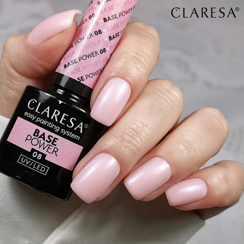 Activeshop Hibridinė gelinio lakavimo bazė Claresa Power Base, 08 rožinis, 5 g