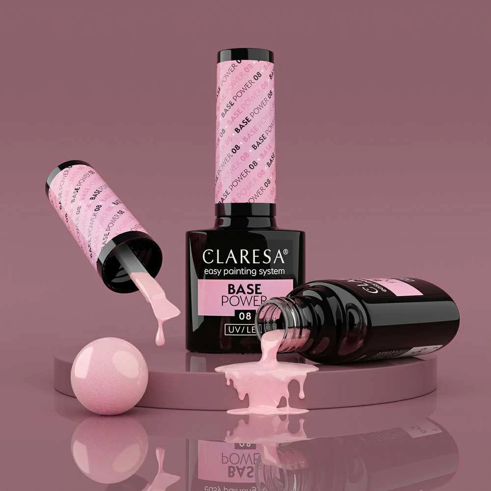 Activeshop Hibridinė gelinio lakavimo bazė Claresa Power Base, 08 rožinis, 5 g