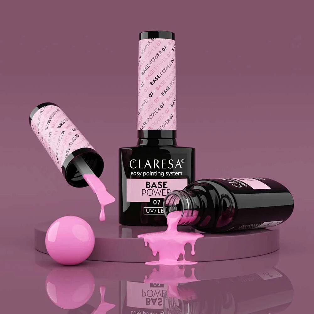 Activeshop Hibridinė gelinio lakavimo bazė Claresa Power Base, 07 rožinis, 5 g