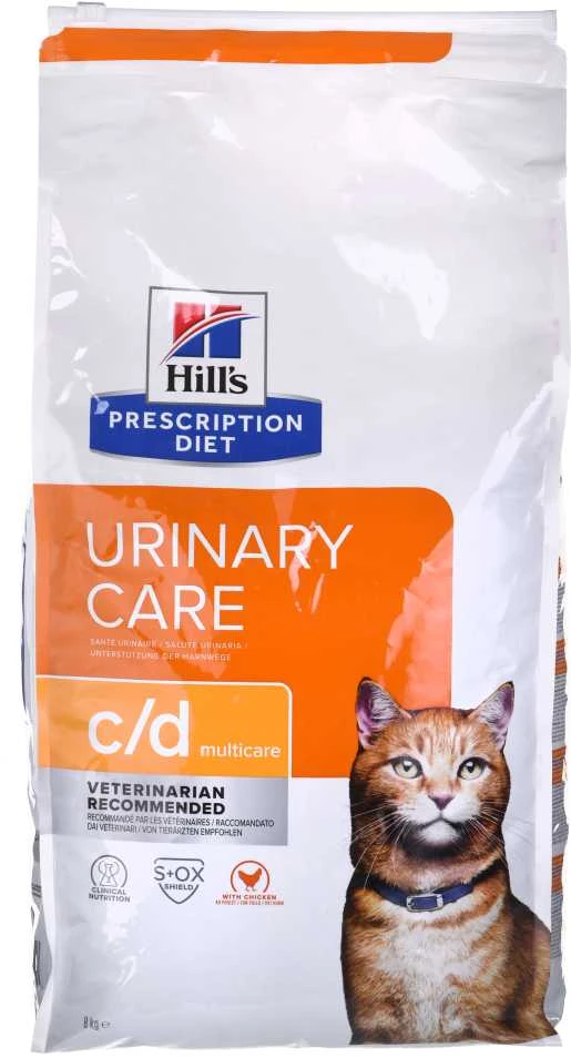 Sausas Kačių Maistas - Hill's Feline C/d Šlapimo Takų Priežiūros Multicare 8 Kg