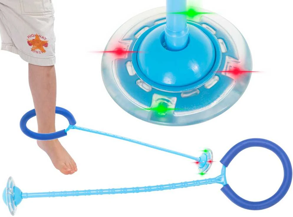Hula hop kojų šokinėjimo kamuolys šviečiantis LED mėlynas