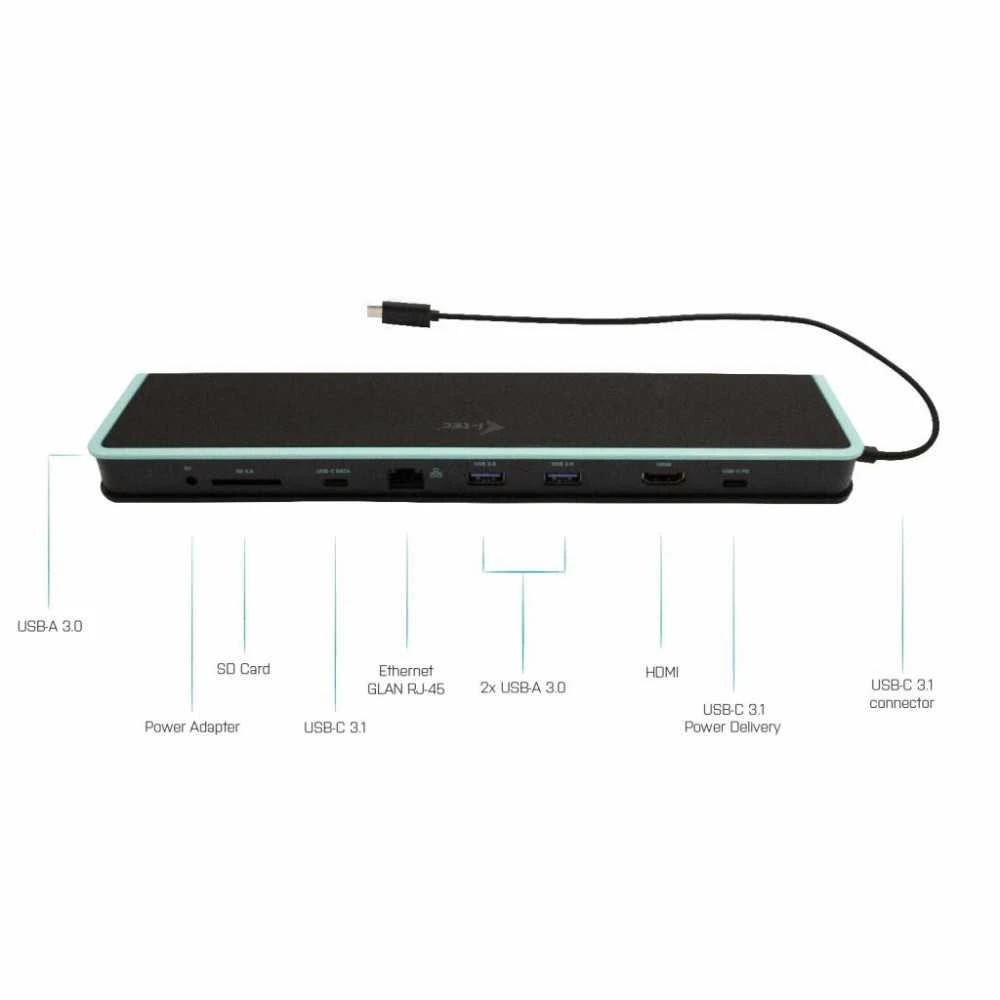 I-TEC USB-C metalinis ergonomiškas 4K 3x Ekrano prijungimo stotelė su PD 100 W