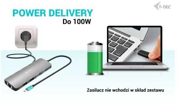 I-tec USB-C Metal Nano 2x HDMI LAN maitinimo tiekimas 100W