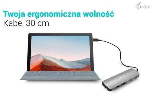 I-tec USB-C Metal Nano 2x HDMI LAN maitinimo tiekimas 100W