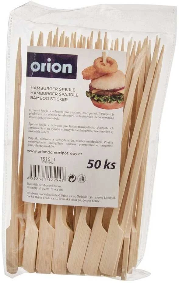 Orion Mėsainių dantų krapštukai 15 cm 50 vnt. bambukiniai