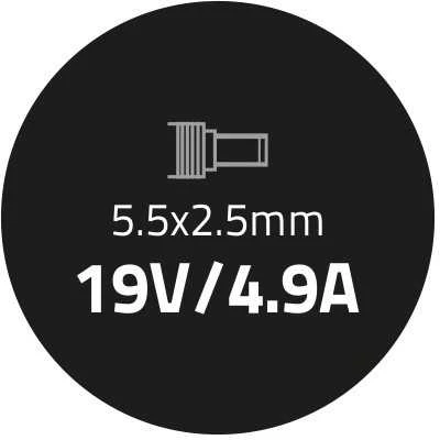 QOLTEC 50097 Nešiojamas kompiuteris AC power adapter IBM Lenovo 90W 19V 4.9A 5.5x2.5