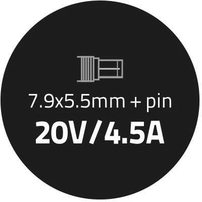 QOLTEC 50093 Nešiojamas kompiuteris AC power adapter IBM Lenovo 90W 20V 4.5 A 7.9x5.5