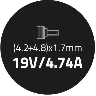 QOLTEC 51500 Nešiojamas kompiuteris kintamosios srovės adapteris Qoltec HP Compaq 90W 19V 4.74A (4.2+4.8) 1.7