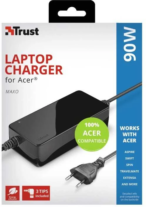 Įkroviklis nešiojamam kompiuteriui Trust Maxo for Acer 90W, 4.74 A