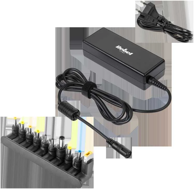 Įkroviklis universalus REBEL for Notebook/Nešiojamas kompiuteris 90W/18-20V juodas