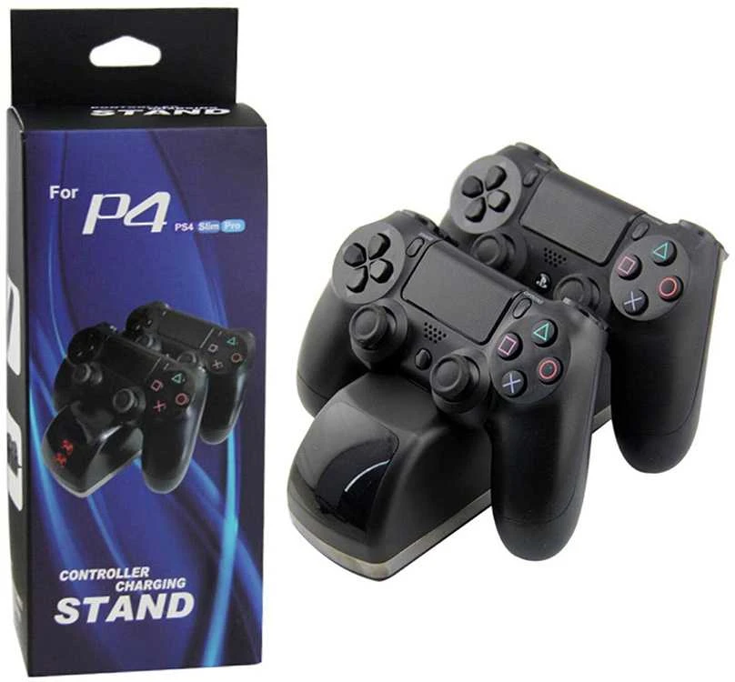 Įkrovimo stotelė PS4 valdikliams, 2 lizdai, LCD ekranas