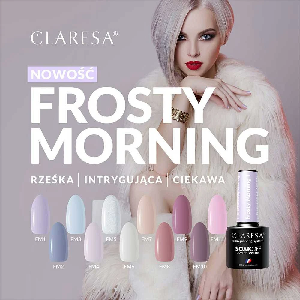 Activeshop Claresa Soak Off UV/LED ilgalaikis hibridinis nagų lakas 5g., Spalva: Frosty Morning 11
