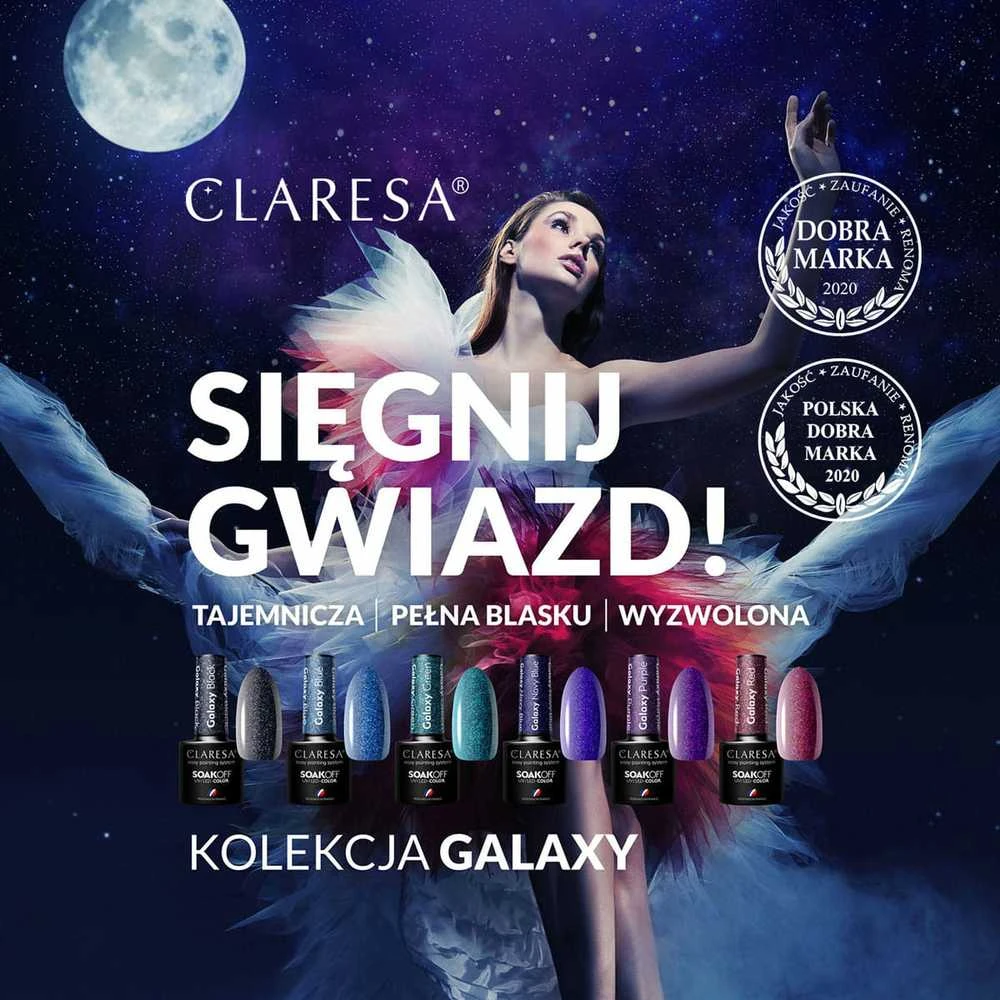 Activeshop Ilgalaikis hibridinis nagų Claresa, Galaxy Žalias, 5 g