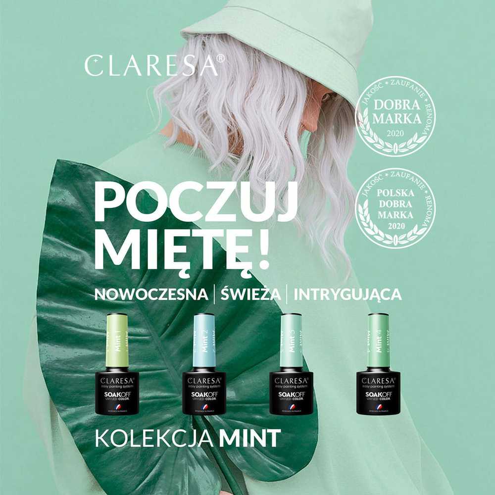Activeshop Ilgalaikis hibridinis nagų lakas Claresa Mint 1, 5 g