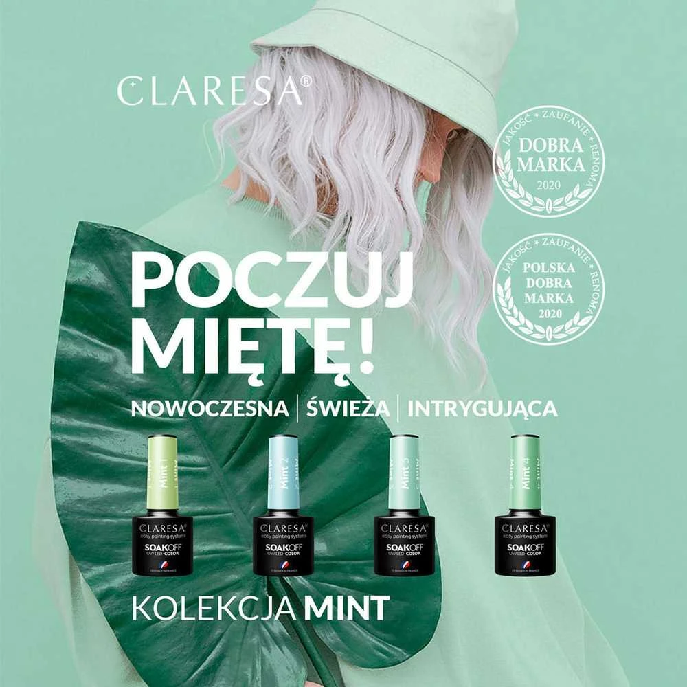 Activeshop Ilgalaikis hibridinis nagų lakas Claresa Mint 4, 5 g