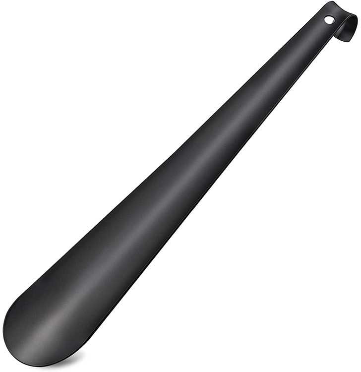 Ilgas metalinis batų šaukštas su kabliuku, 58 cm