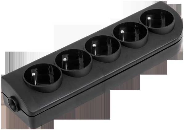 Gniazdo Oem Prailginimo lizdas x 5 su įžeminimu juodas GN-50-2