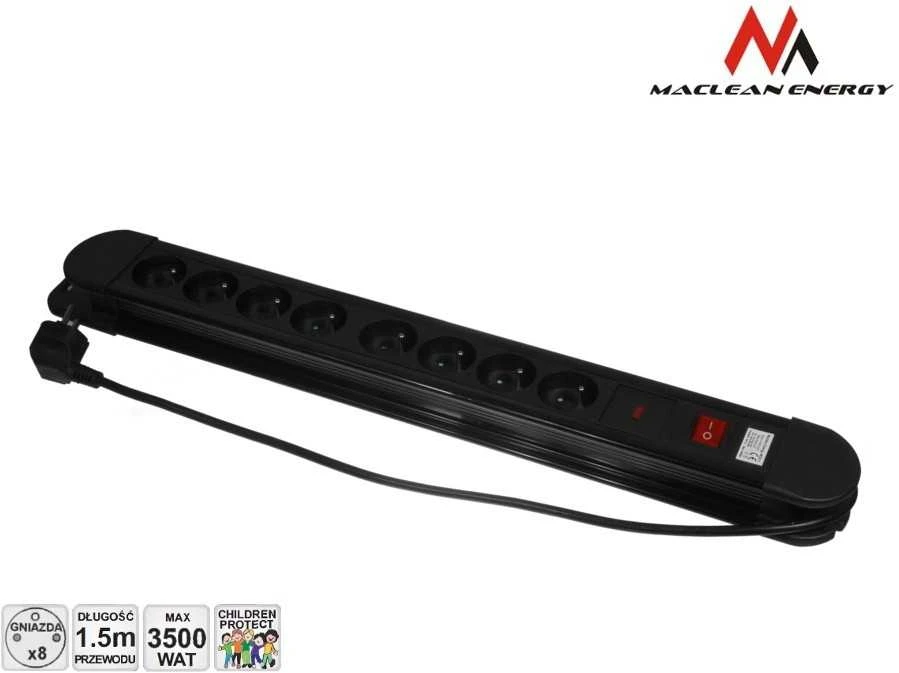 MACLEAN MCE11 Maclean MCE11 Power Strip 8 lizdas su jungikliu