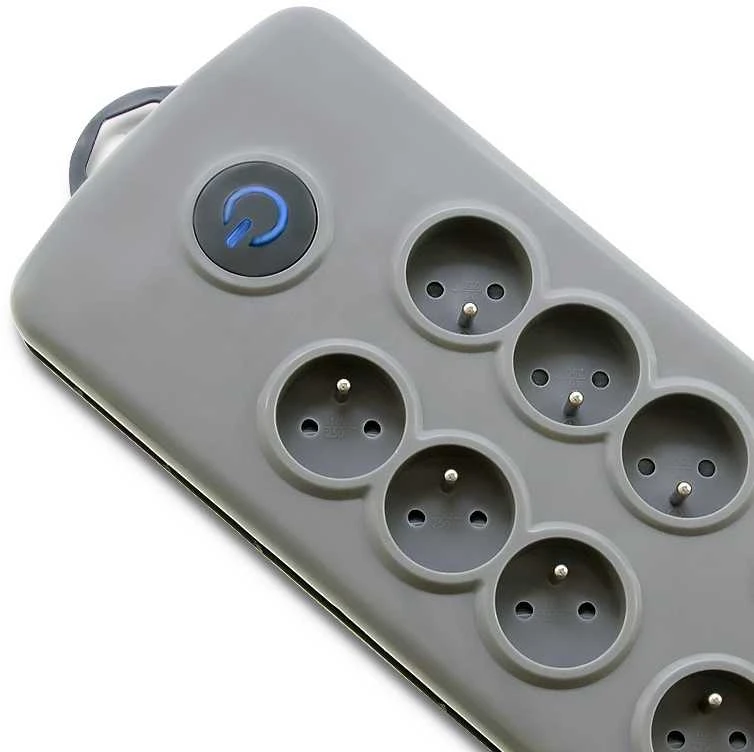 QOLTEC 50162 Apsaugos nuo viršįtampių Quick Switch 8 lizdai pilka 2,5m