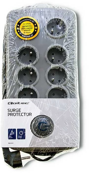 QOLTEC 50162 Apsaugos nuo viršįtampių Quick Switch 8 lizdai pilka 2,5m
