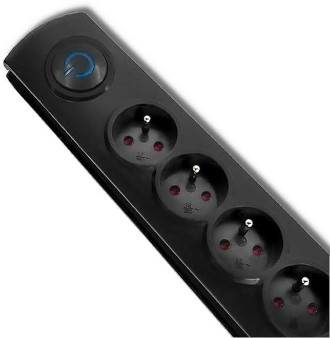 QOLTEC Apsauga nuo viršįtampių Quick Switch 5 lizdai 3m juodas