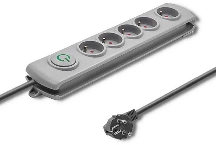 QOLTEC Apsauga nuo viršįtampių Quick Switch 5 lizdai 3m pilka
