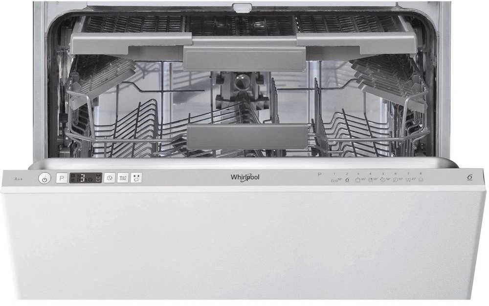 Įmontuojama indaplovė WHIRLPOOL WIC 3C26 F, Energijos klasė E (sena A++) 60 cm, Trečias krepšelis, 8 programos