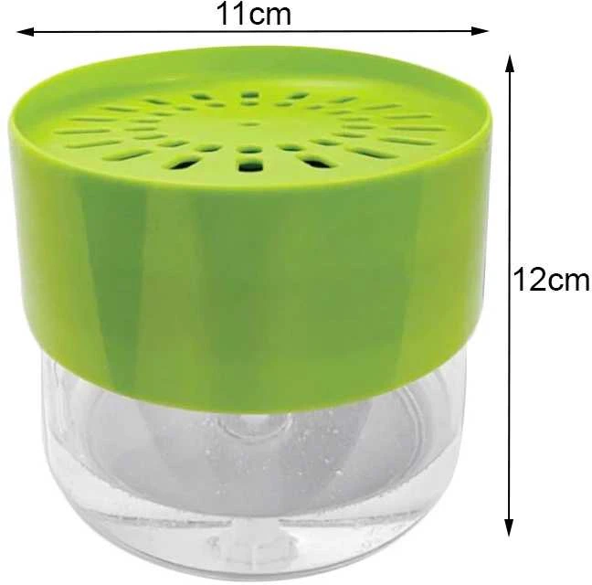 Indų ploviklio dozatorius su kempinėle, 500ml, žalias
