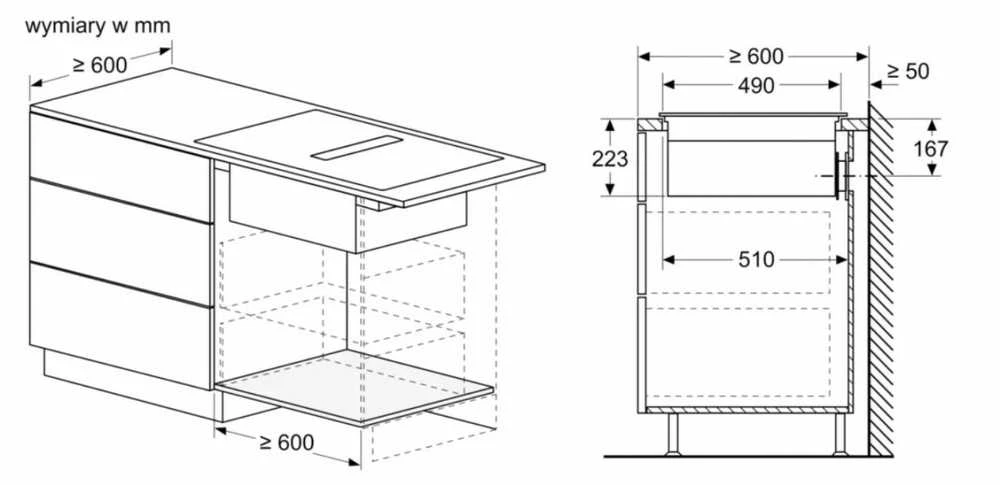 Kaitlentė su integruotu gartraukiu Bosch PVS611B16E  60cm.