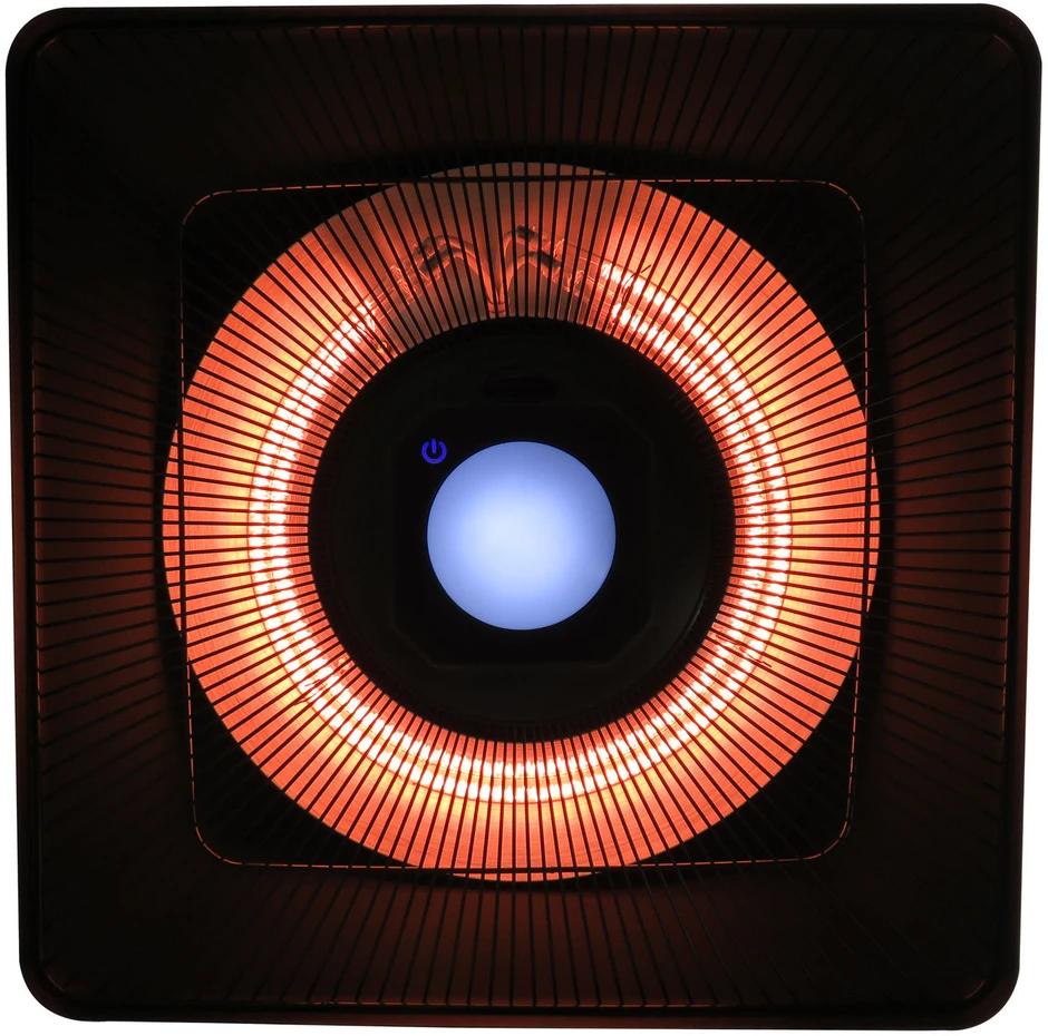 Outsunny terasos šildytuvas, montuojamas prie lubų, su nuotolinio valdymo pultu ir LED apšvietimu, 2000 W, 43x43x25 cm