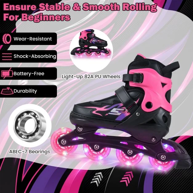 Inline riedučiai Pilka/Rožinė