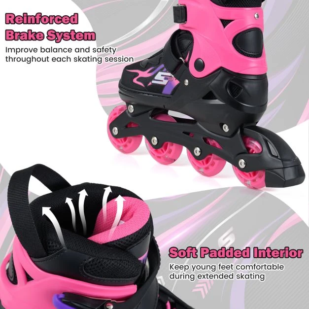 Inline riedučiai Pilka/Rožinė
